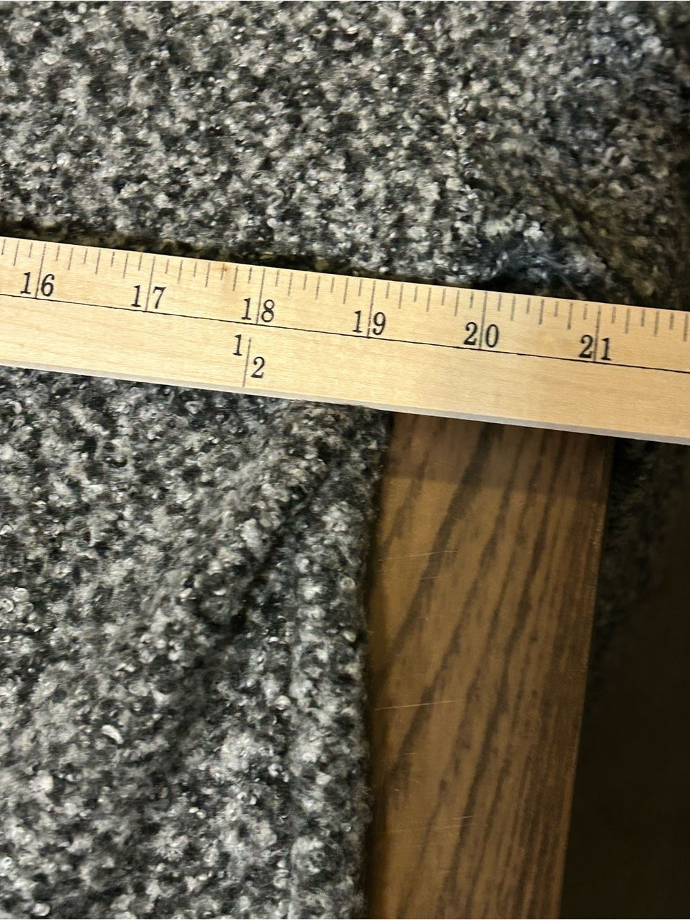 Grey Bouclé Open Front Long Cardigan Pockets XS - Picture 11 of 12